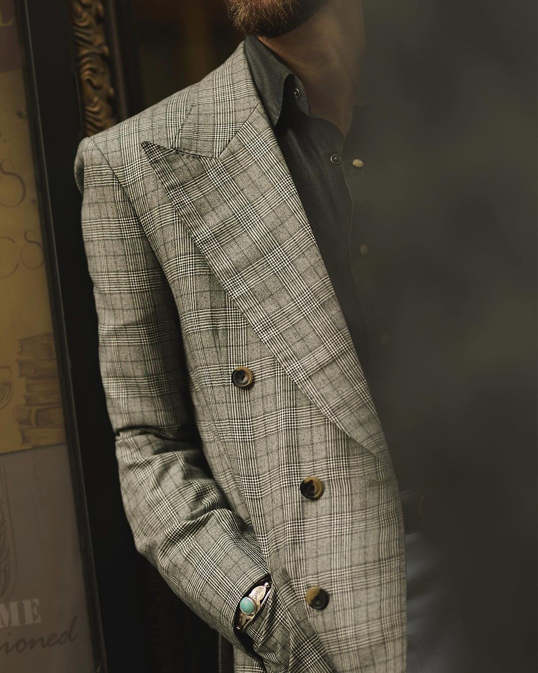 Dunkelgraues Chambray-Westernhemd aus Denim