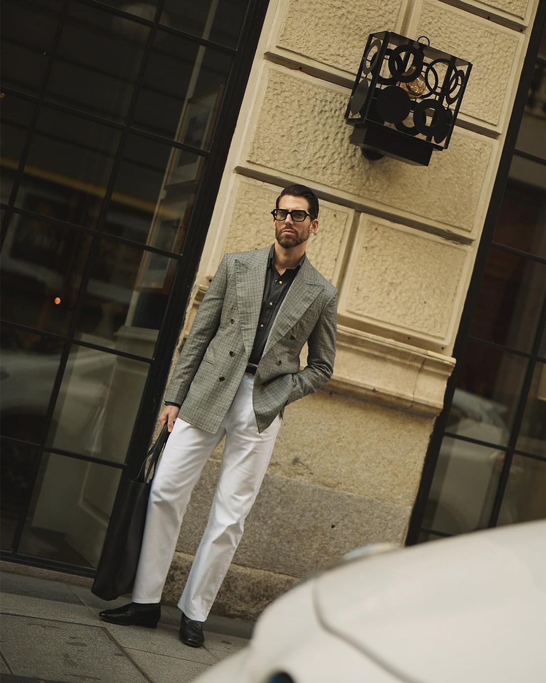 Weiße Jeans aus schwerem Twill