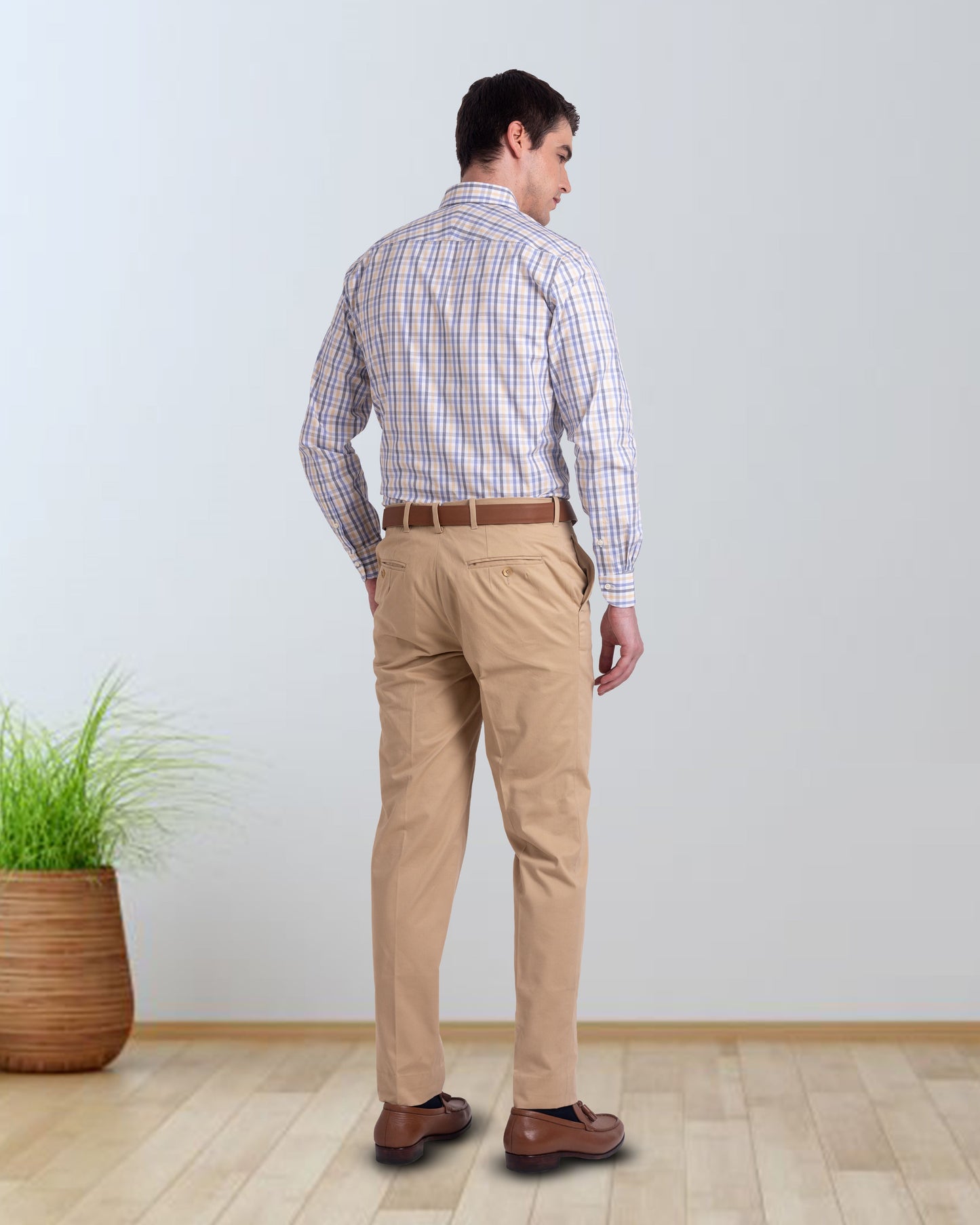 Country-Blau-Gelbes Tatersall-Hemd