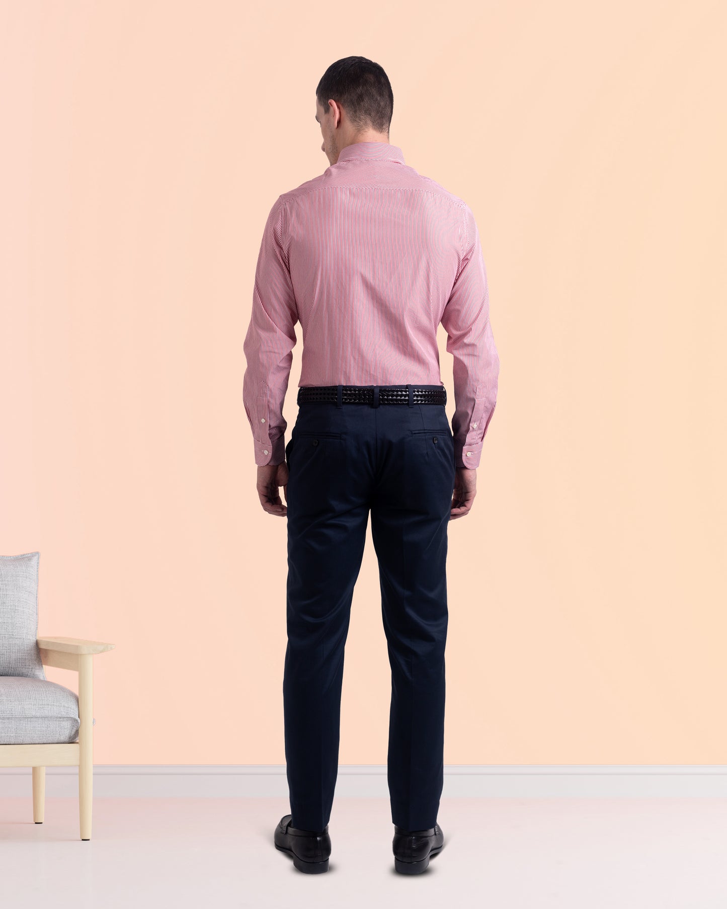 Dunkelmarinefarbene Anzughose aus Twill