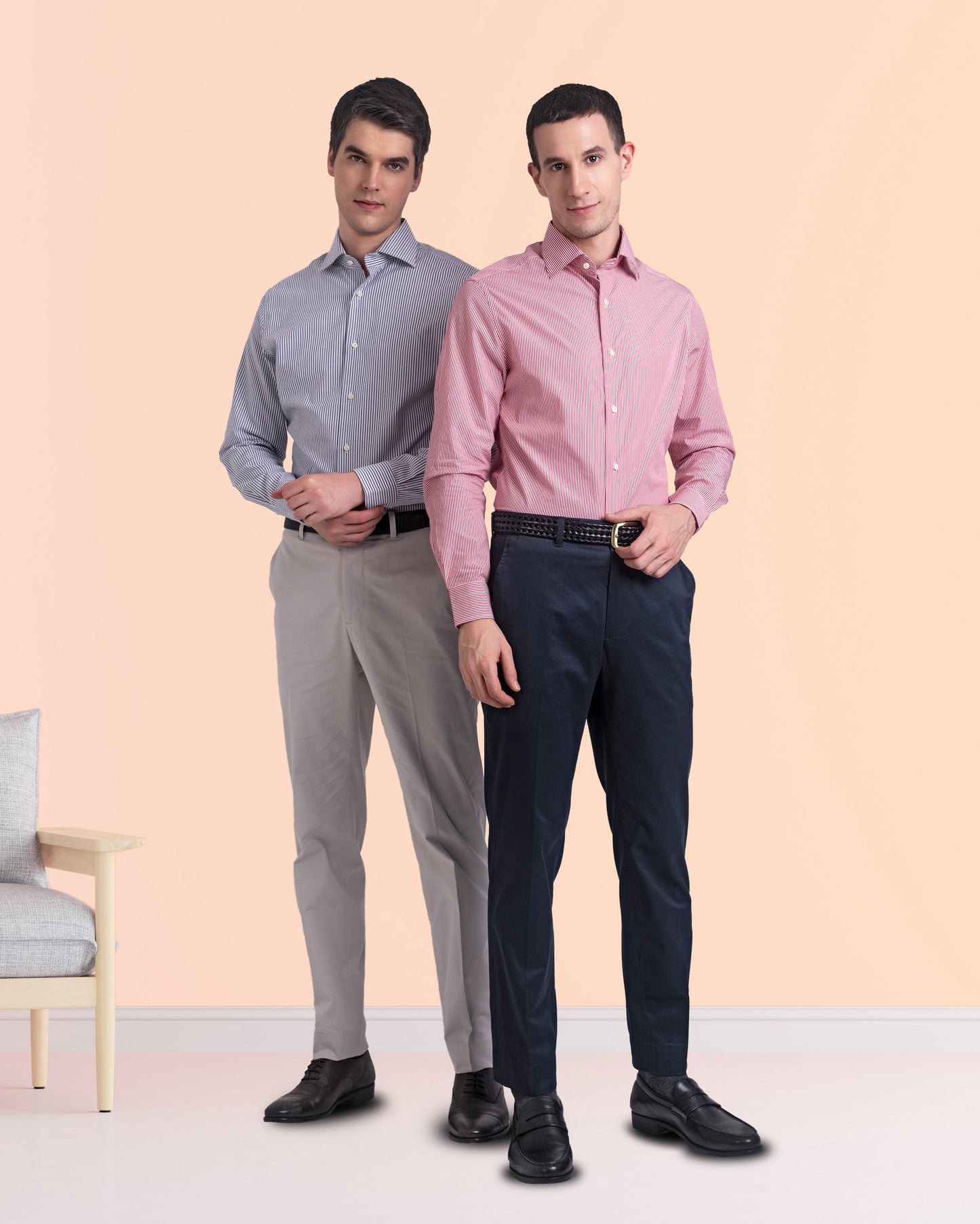 Dunkelmarinefarbene Anzughose aus Twill