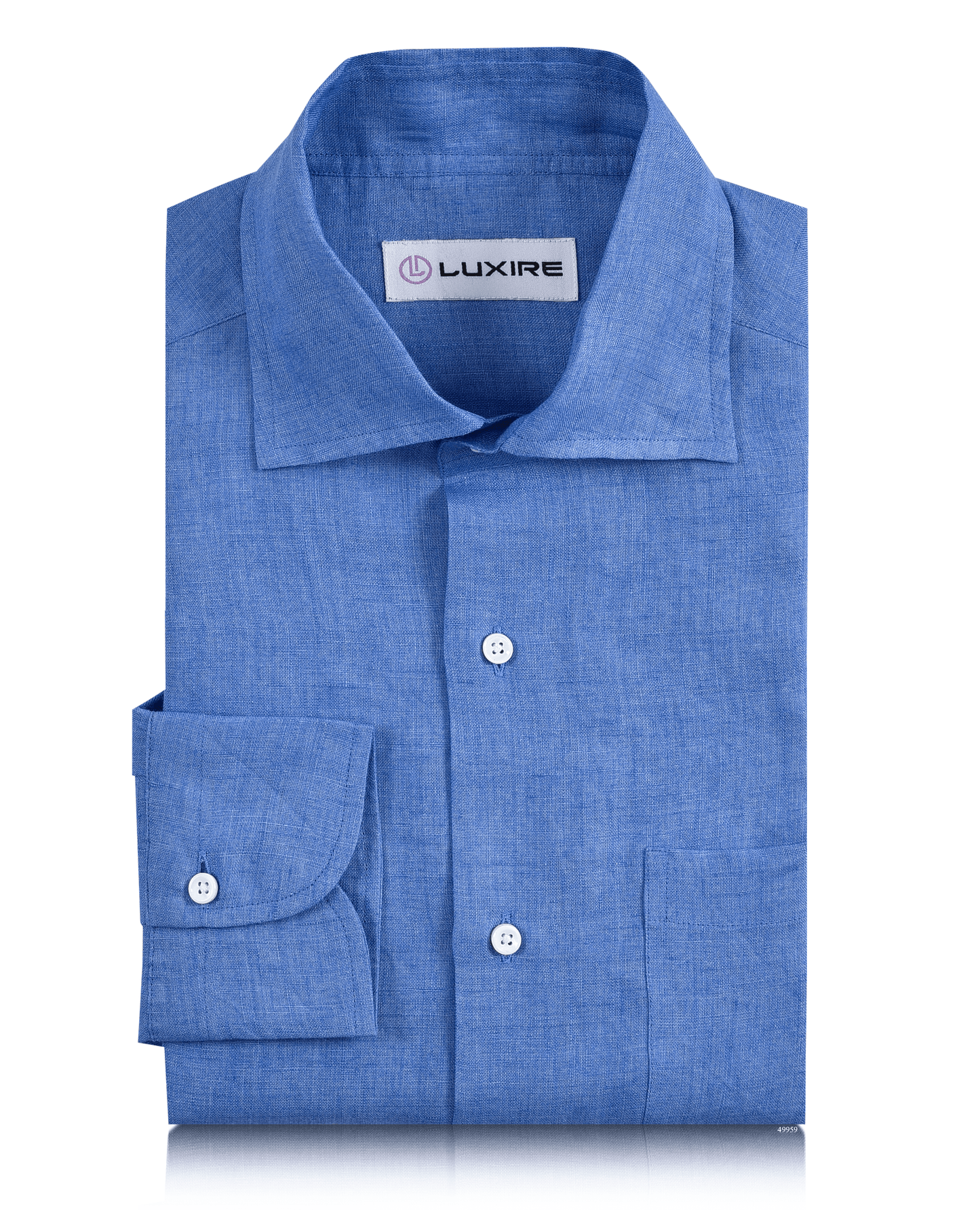 Klassisches Hemd aus blauem Leinen