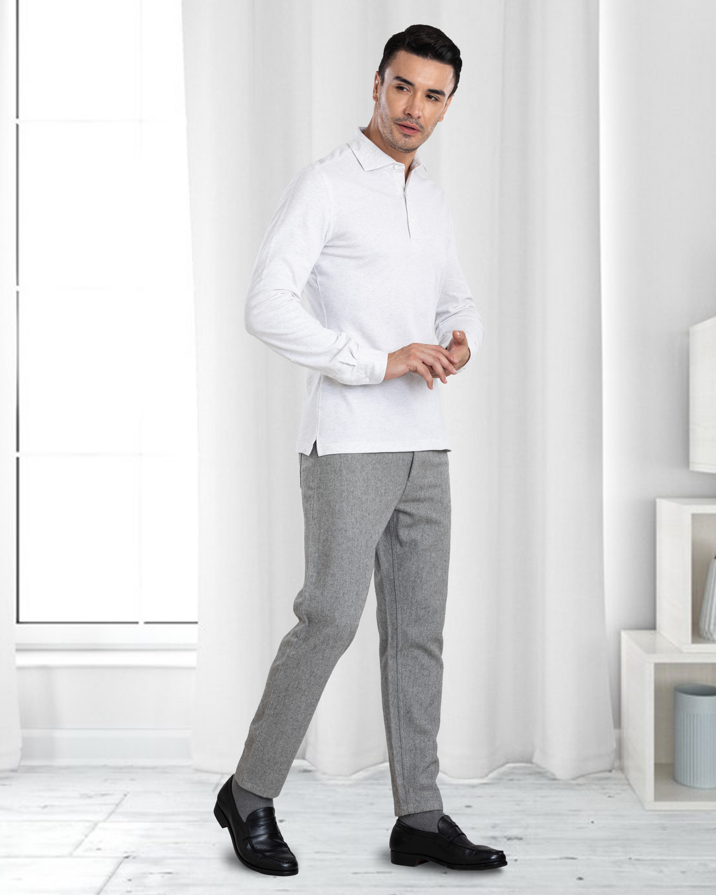 Graue Wolljeans