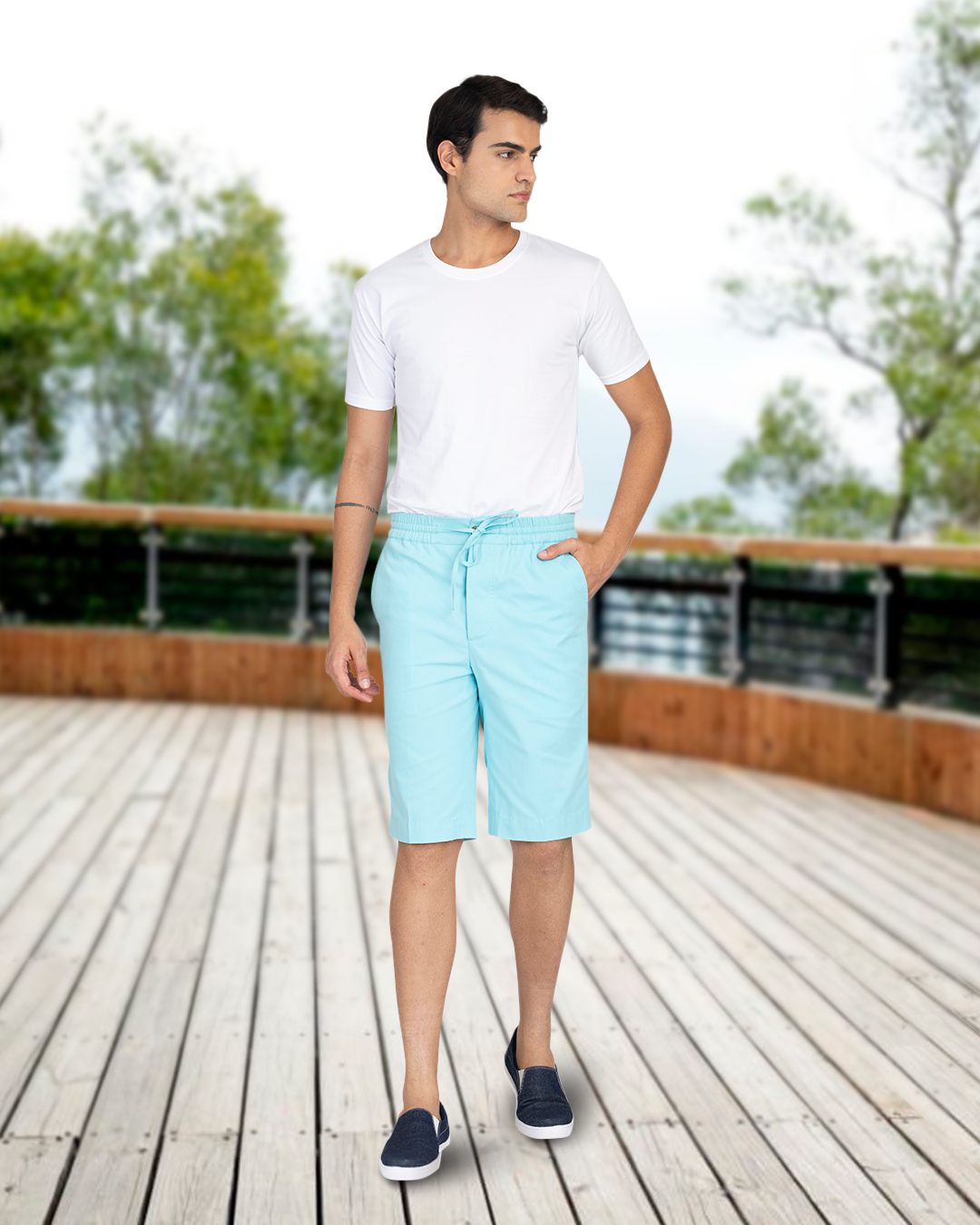 Gulfstream-Shorts aus Baumwolltwill in Blau