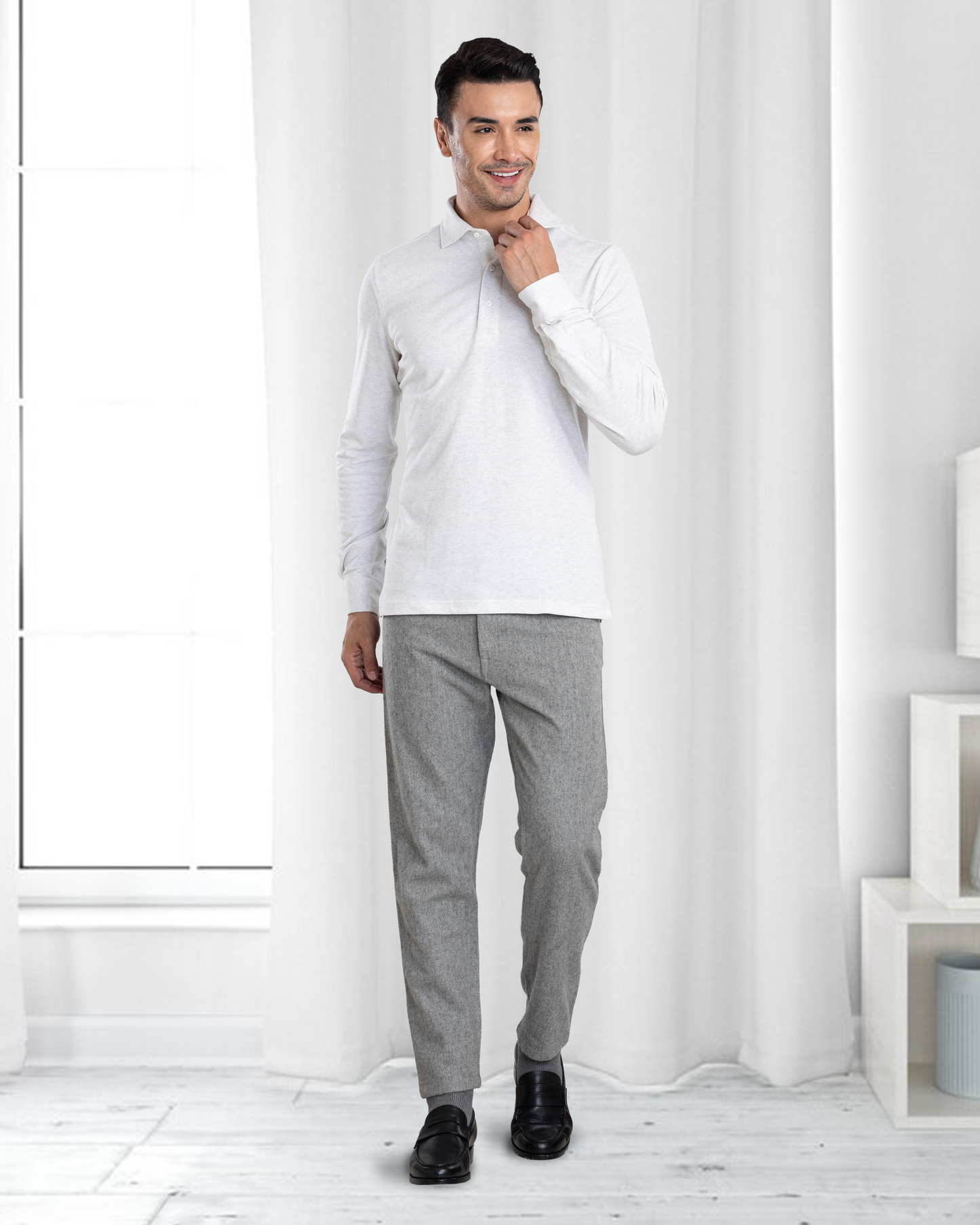 Graue Wolljeans
