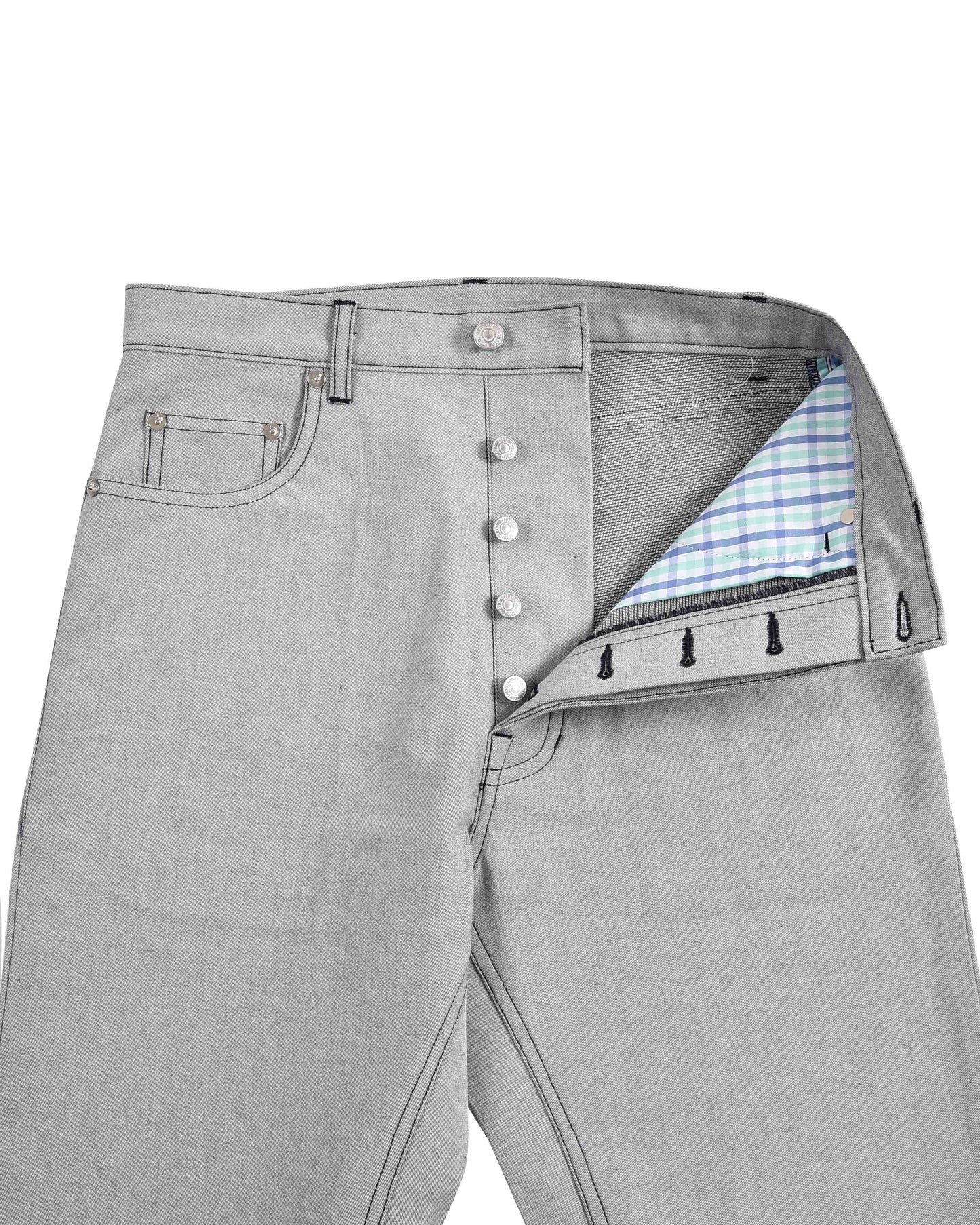 Graue dehnbare Jeans