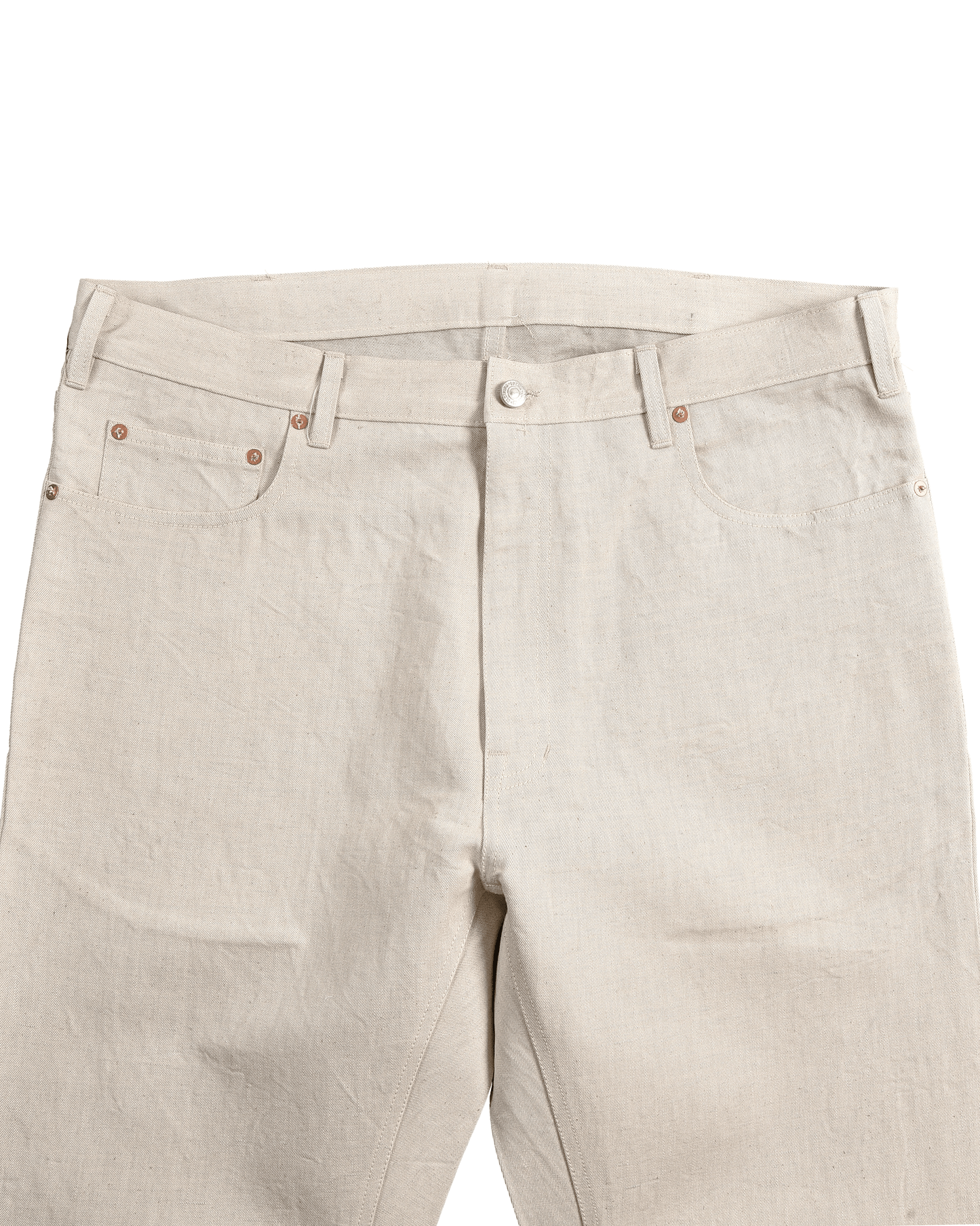 Ecrufarbene Jeans aus Twill-Denim