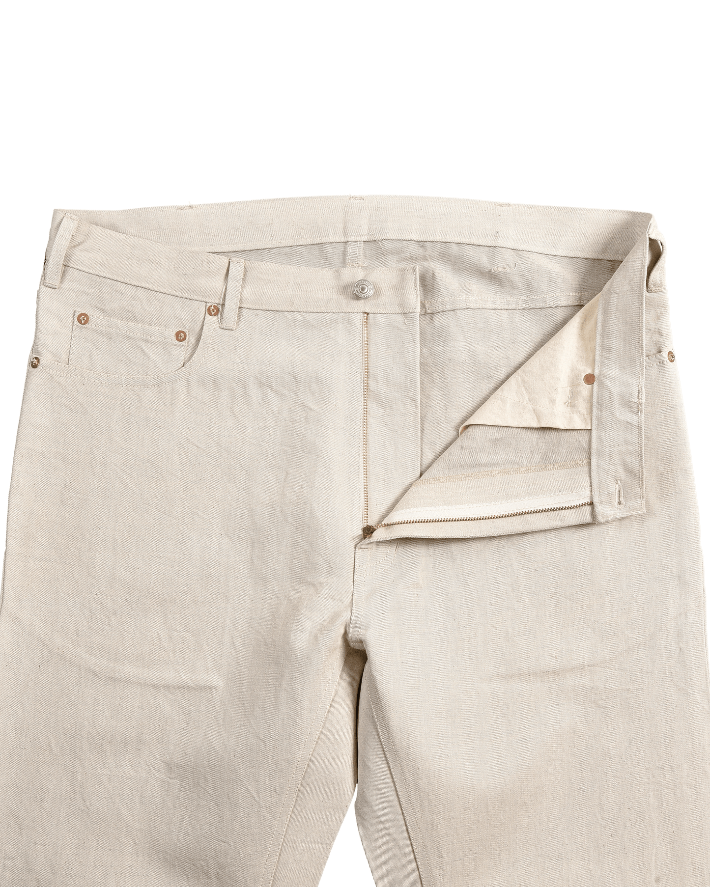 Ecrufarbene Jeans aus Twill-Denim