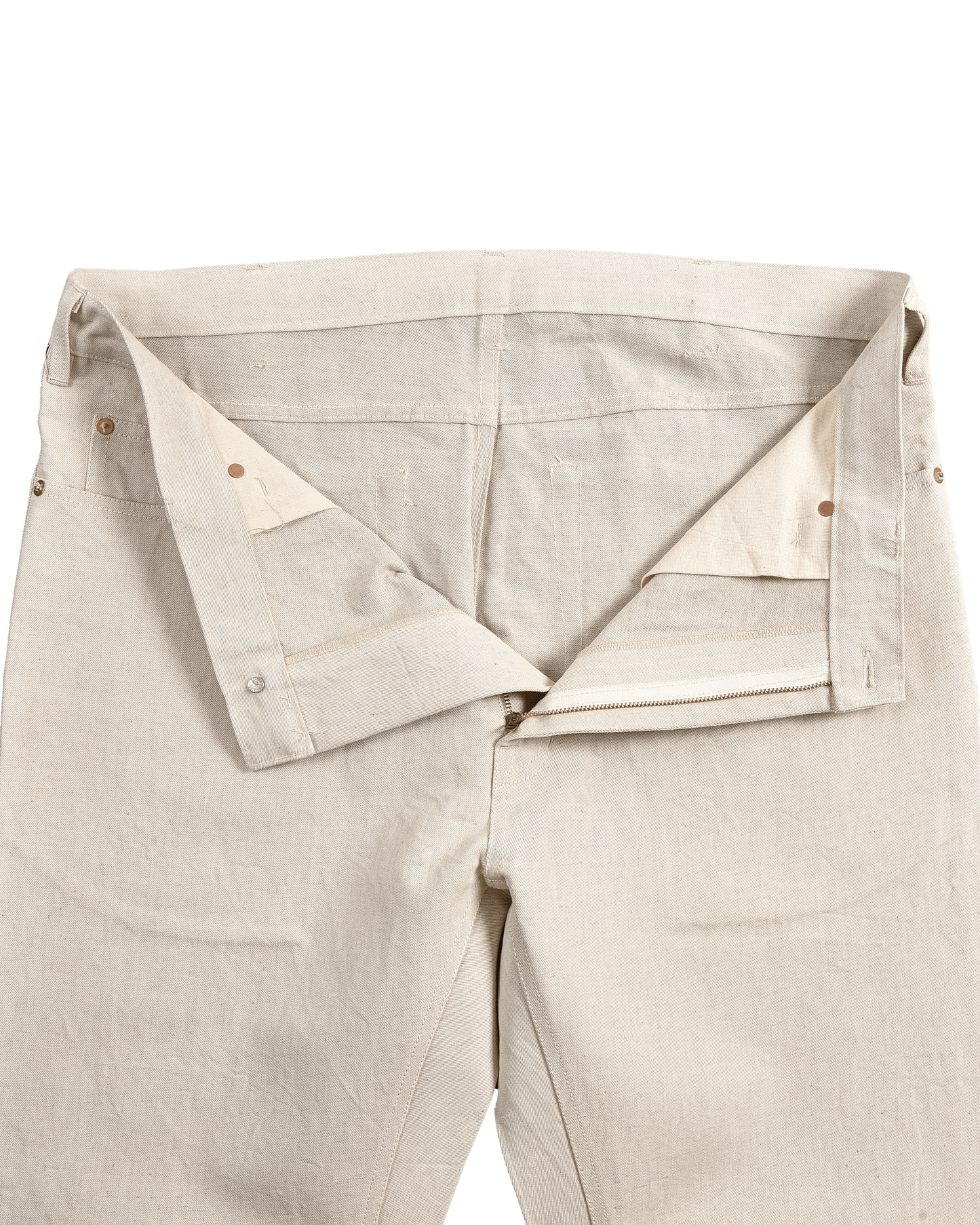 Ecrufarbene Jeans aus Twill-Denim