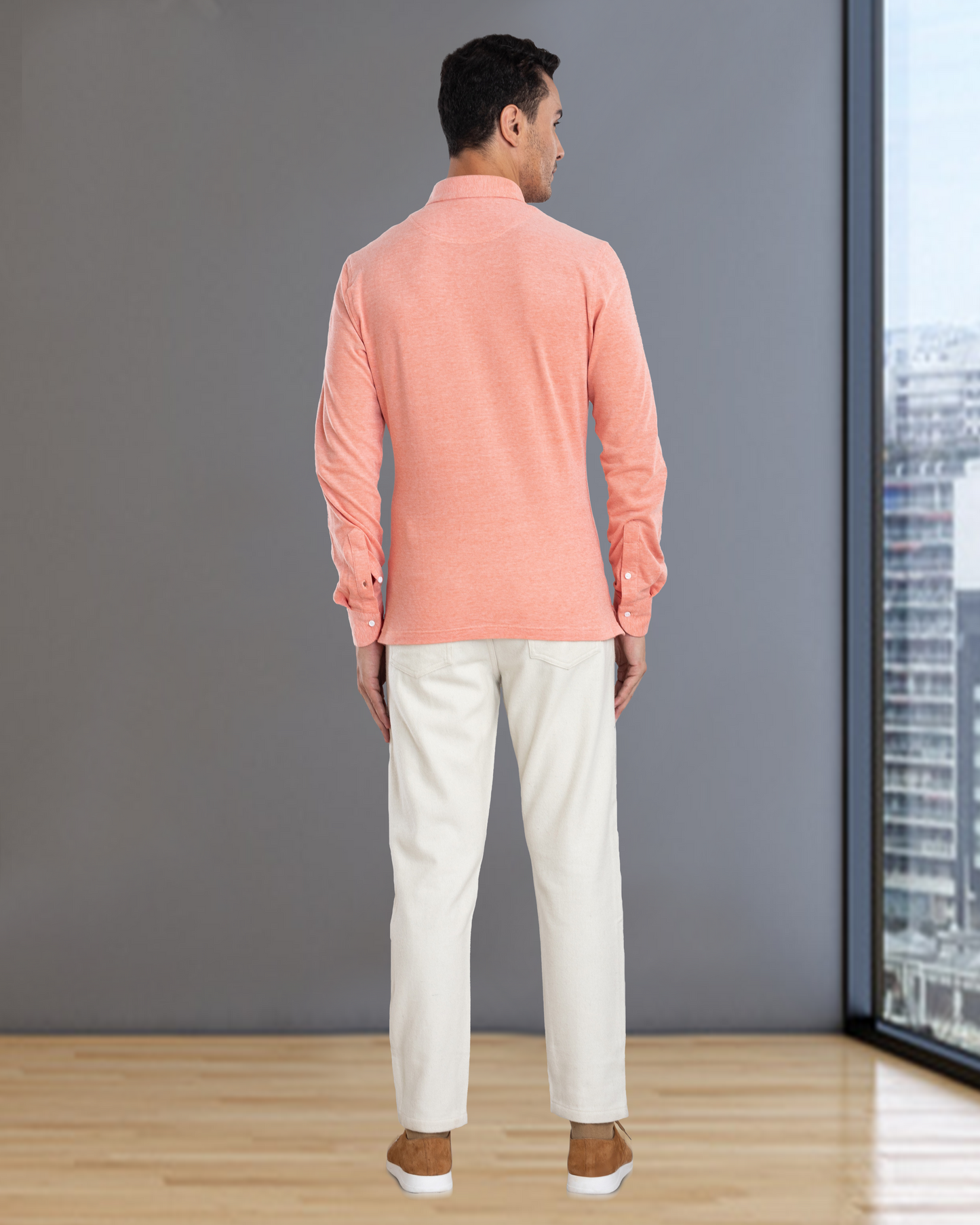 Cremefarbene Wolljeans