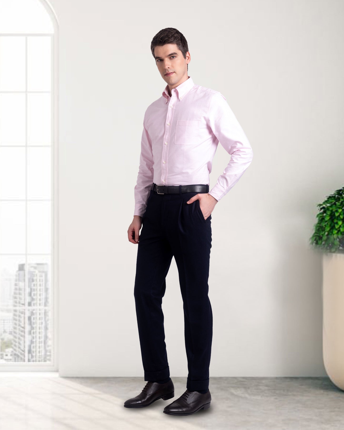 Hellrosa Oxford-Hemd