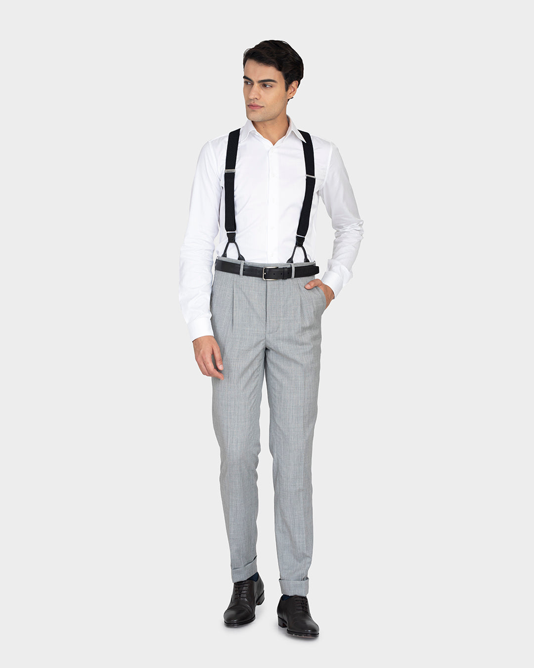 Waschbare graue Hose aus Wolle