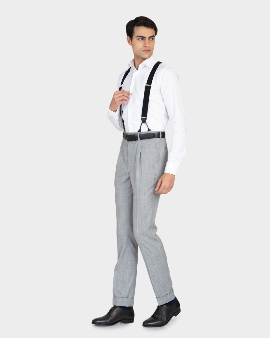 Waschbare graue Hose aus Wolle