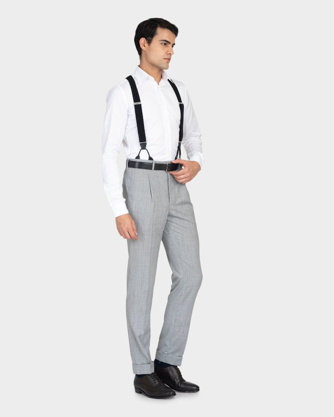 Waschbare graue Hose aus Wolle