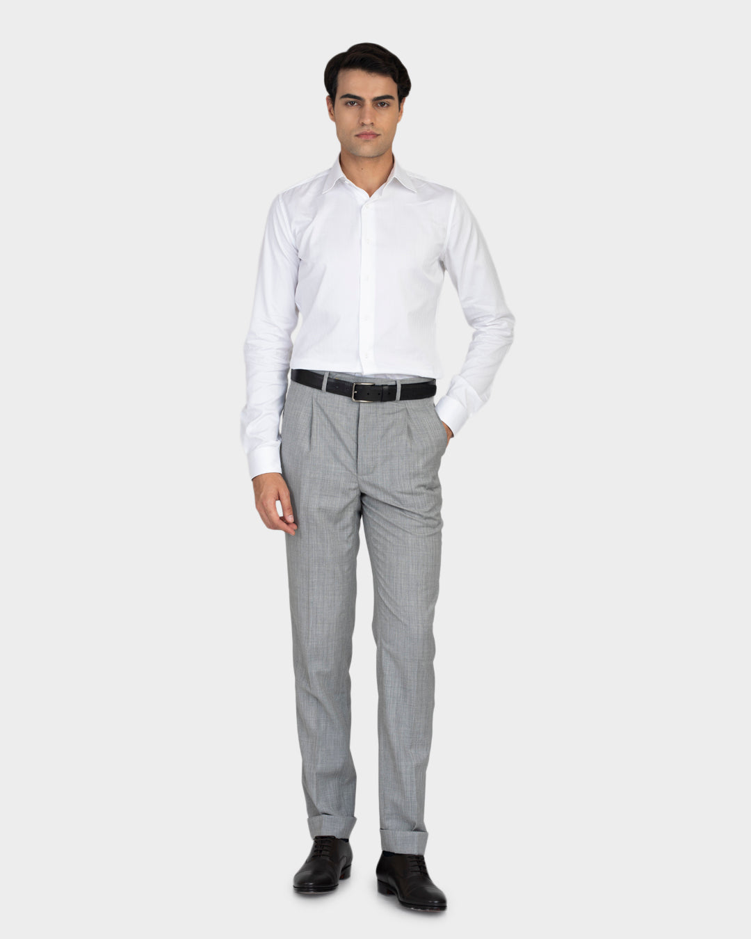 Waschbare graue Hose aus Wolle