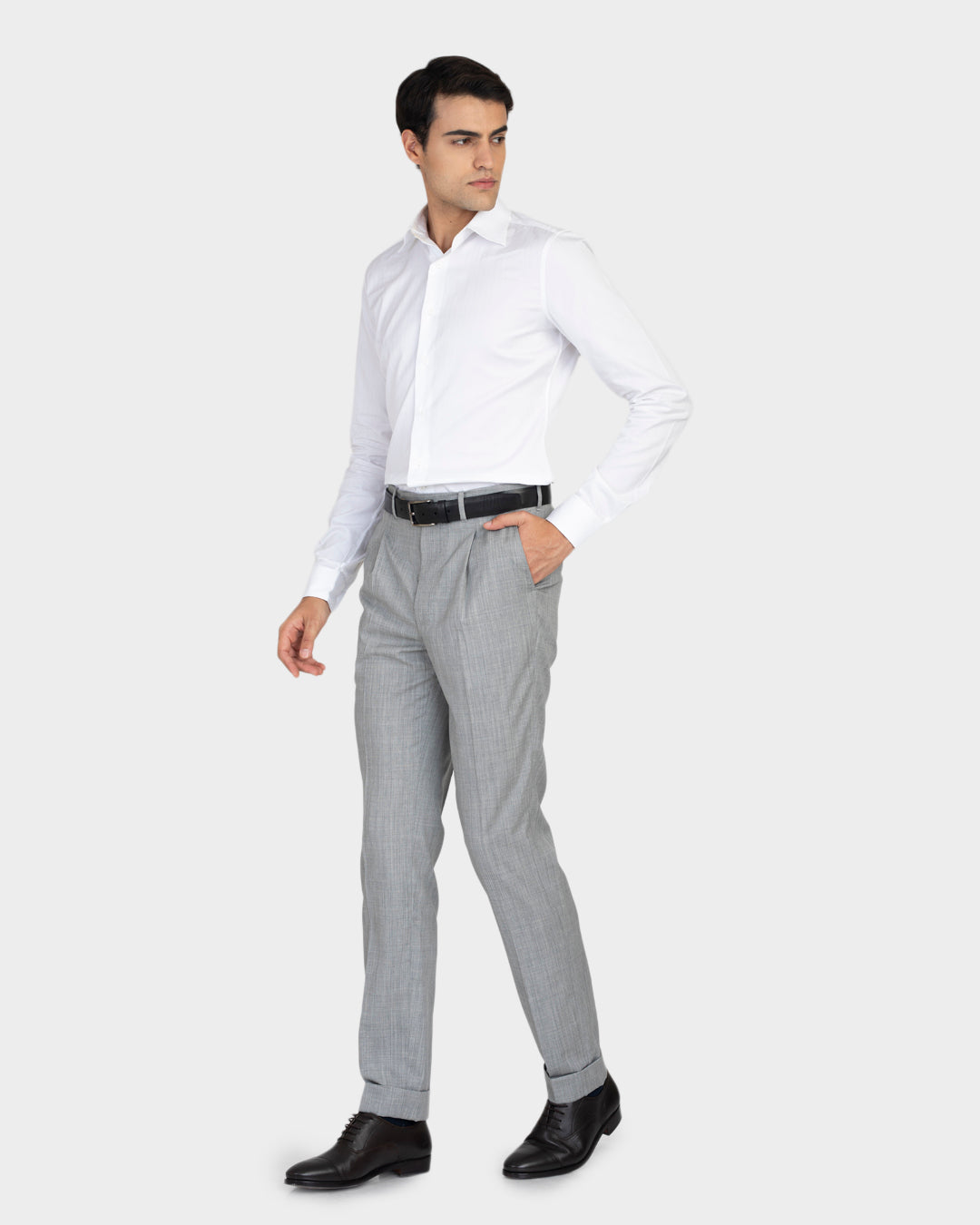 Waschbare graue Hose aus Wolle