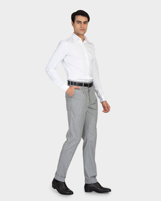 Waschbare graue Hose aus Wolle