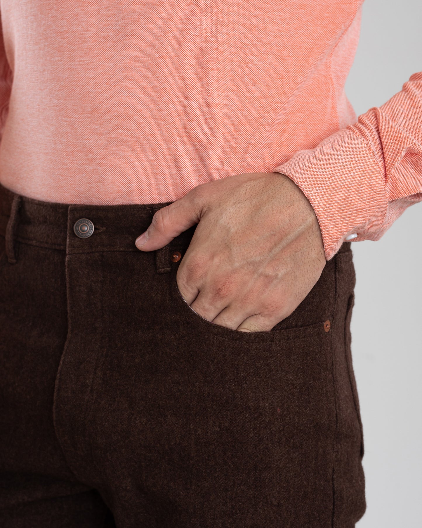 Brown Wool Jeans