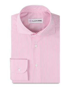 Rayures crayon rose pâle Albini sur fond blanc