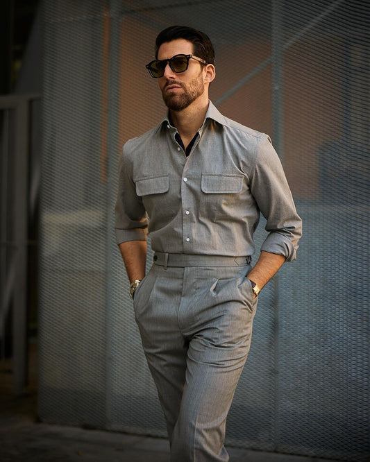 Vitale Barberis Canonico – Hellgraue Hose aus tropischem Kammgarn