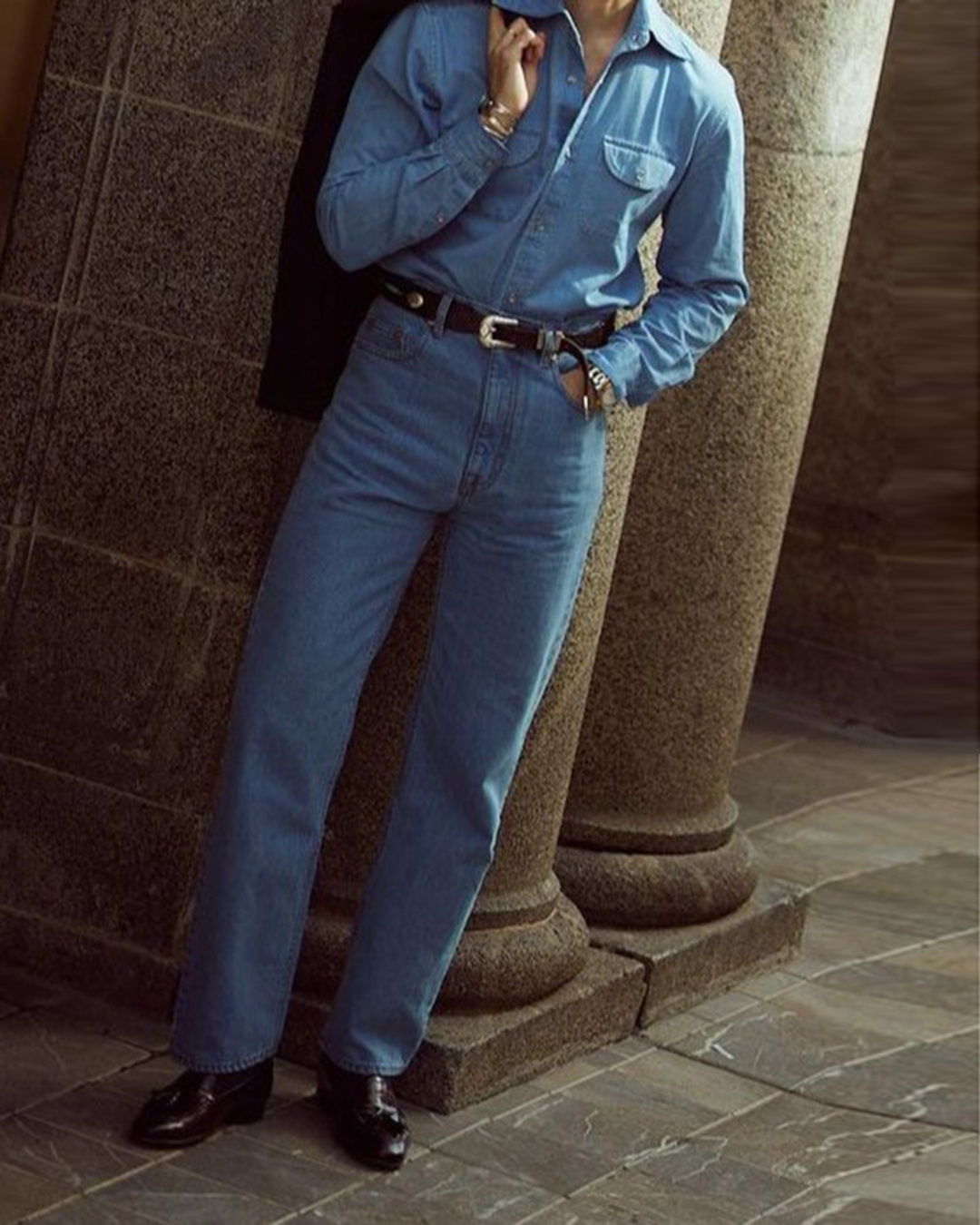 Fade-Waschungs-Indigo-Jeans