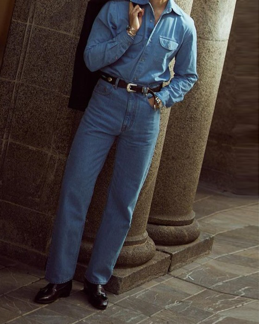 Fade-Waschungs-Indigo-Jeans