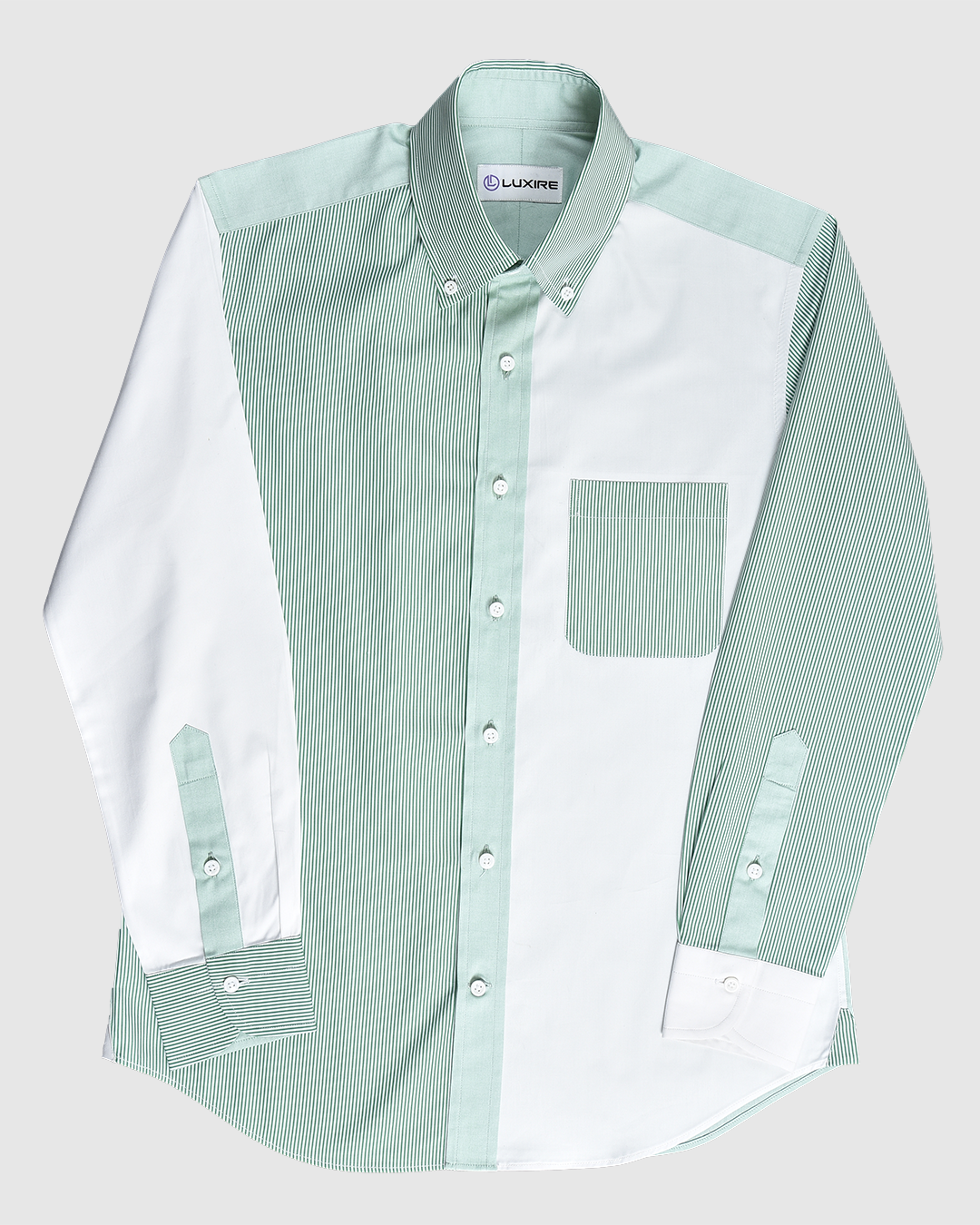 Grün-weißes Fun-Shirt aus Baumwolle