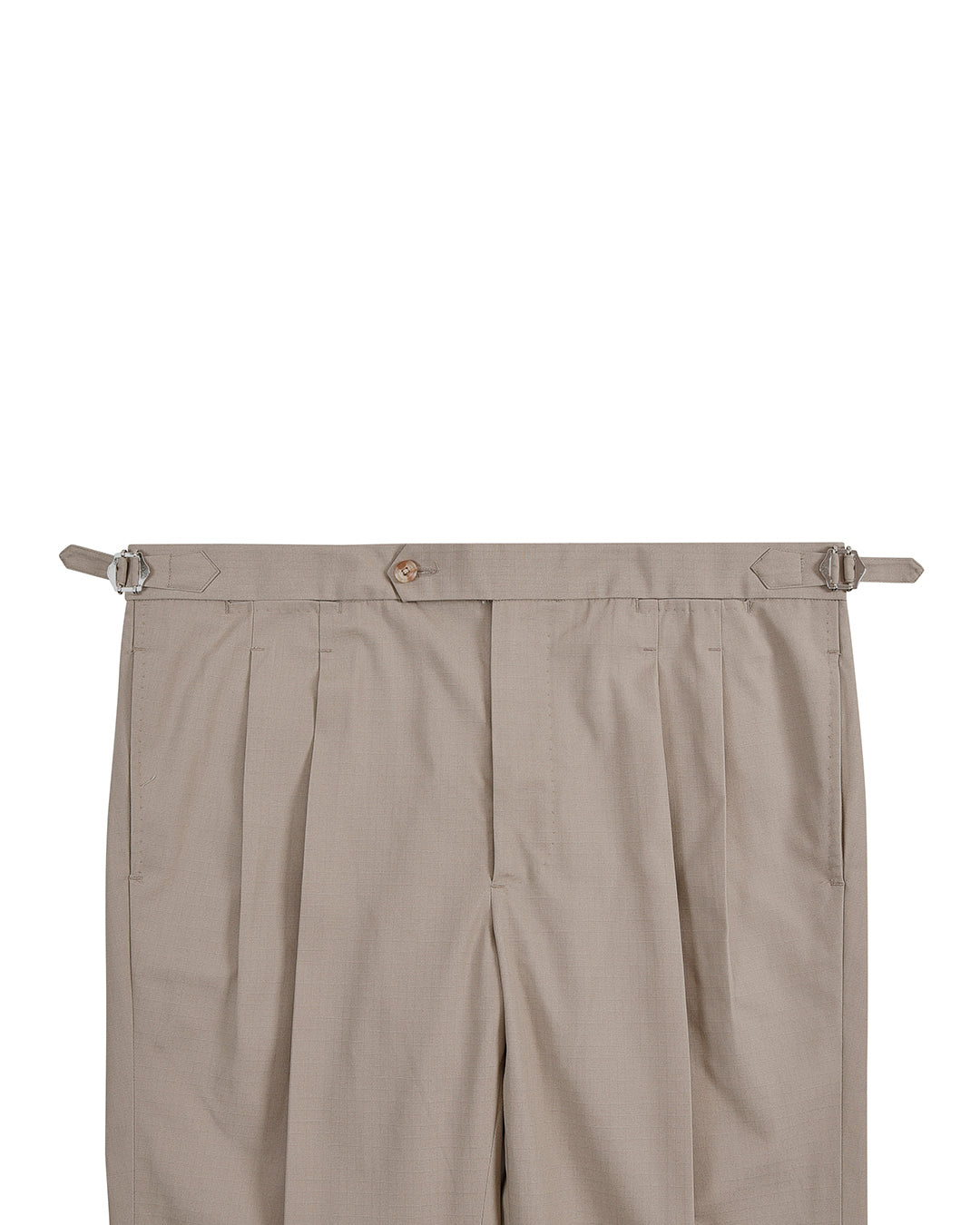 Beige Ripstop-Anzughose