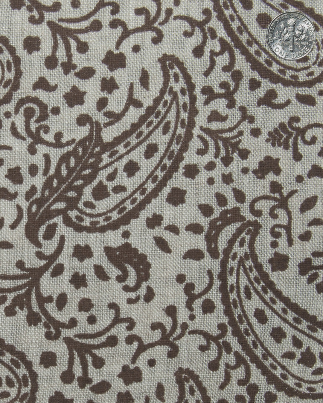 Camp Collar Hemd aus Leinen in Braun mit Paisley-Print