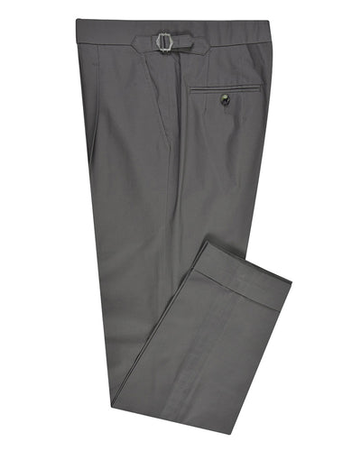 Pantalon habillé en sergé de coton gris cendré