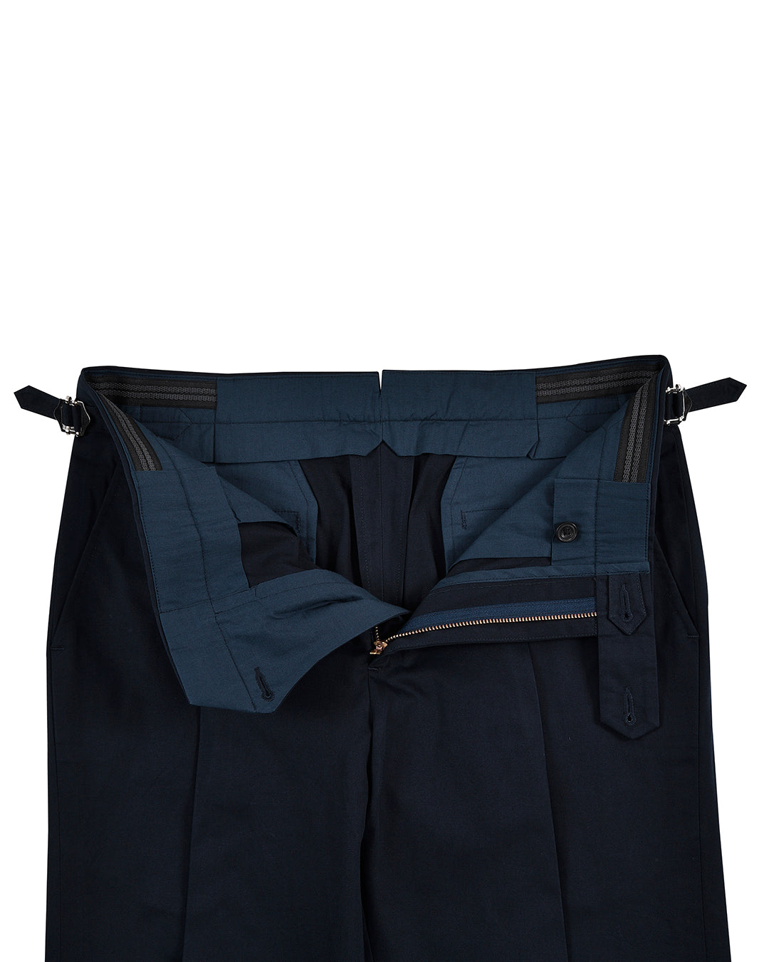 Anzughose aus marineblauer Twill-Baumwolle