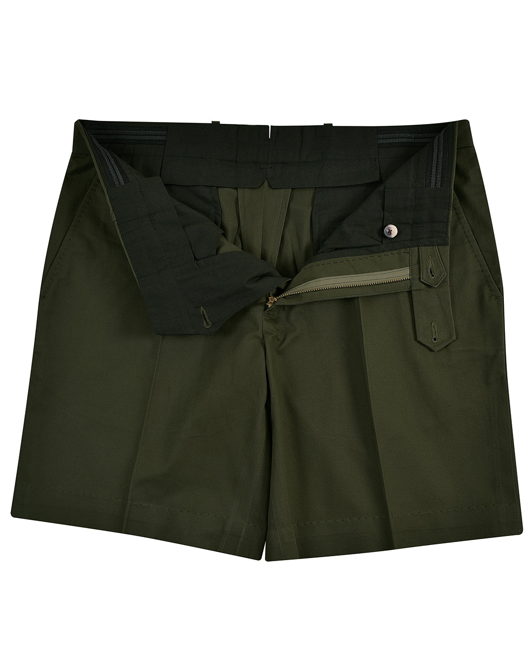 Genua Chino: Olivgrüne Shorts