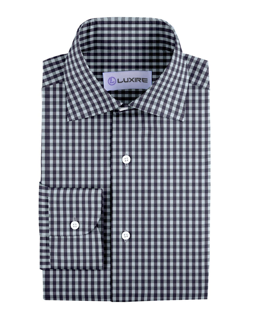 Purple Pale Blue Gingham Twill