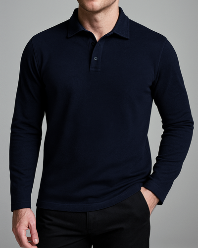 EZS Aria Navy Langarm-Polo