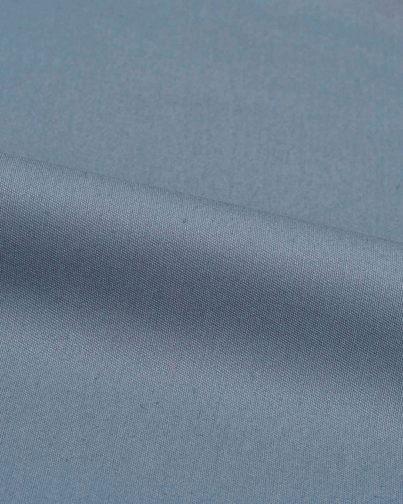 Coton : Chino en sergé bleu pigeon