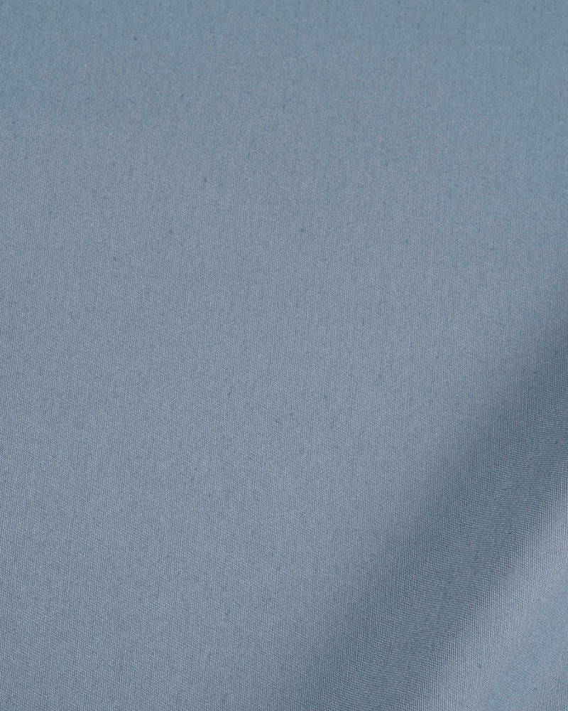 Coton : Chino en sergé bleu pigeon