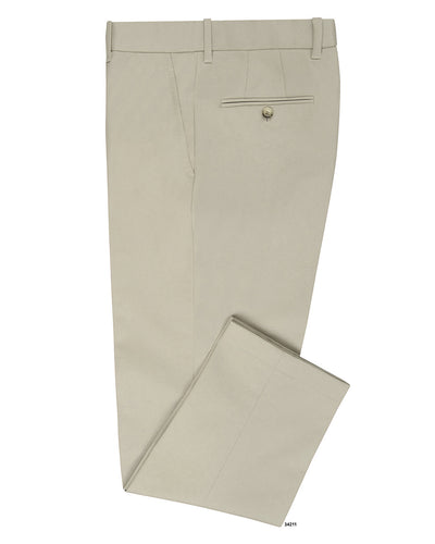 Chino en sergé doux gris kaki pierre