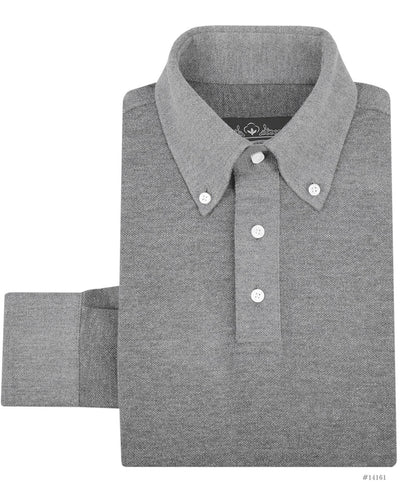 T-shirt mi-long gris chiné foncé