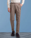 Plissierte Sondrio Drab Twill-Hose