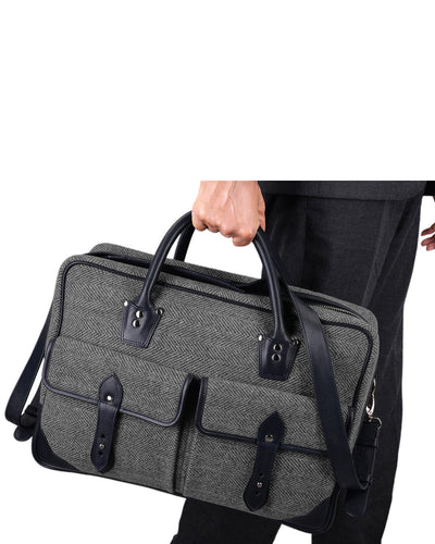 Luxire Portfolio Office Bag aus Leder und Wolle
