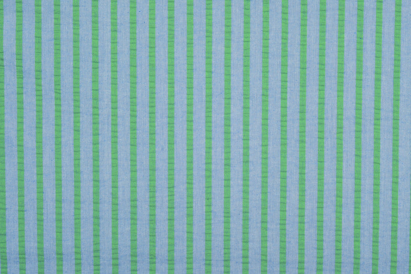 Cotton Blue Green Seersucker Shirt