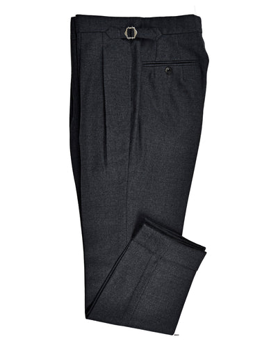 Pantalon habillé en flanelle de laine grise Dugdale