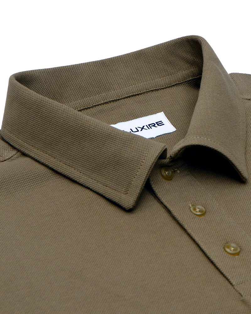 EZS Aria Olive Langarm-Polohemd