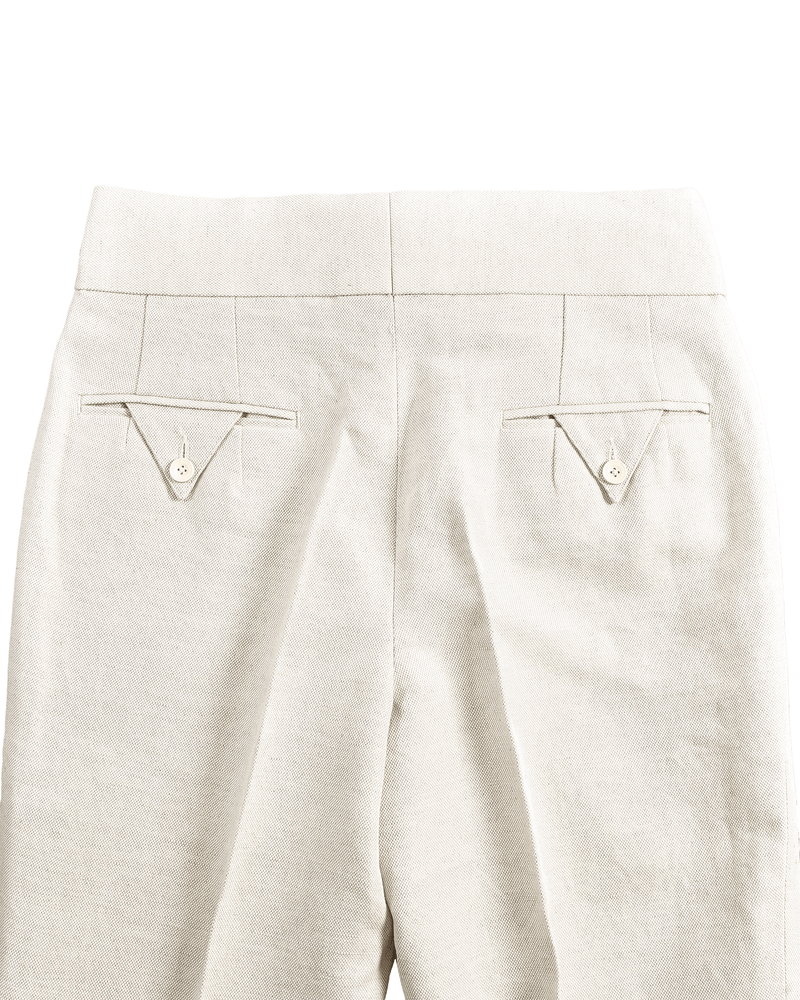 Gurkha Hose Leinen Vintage Creme Birdseye