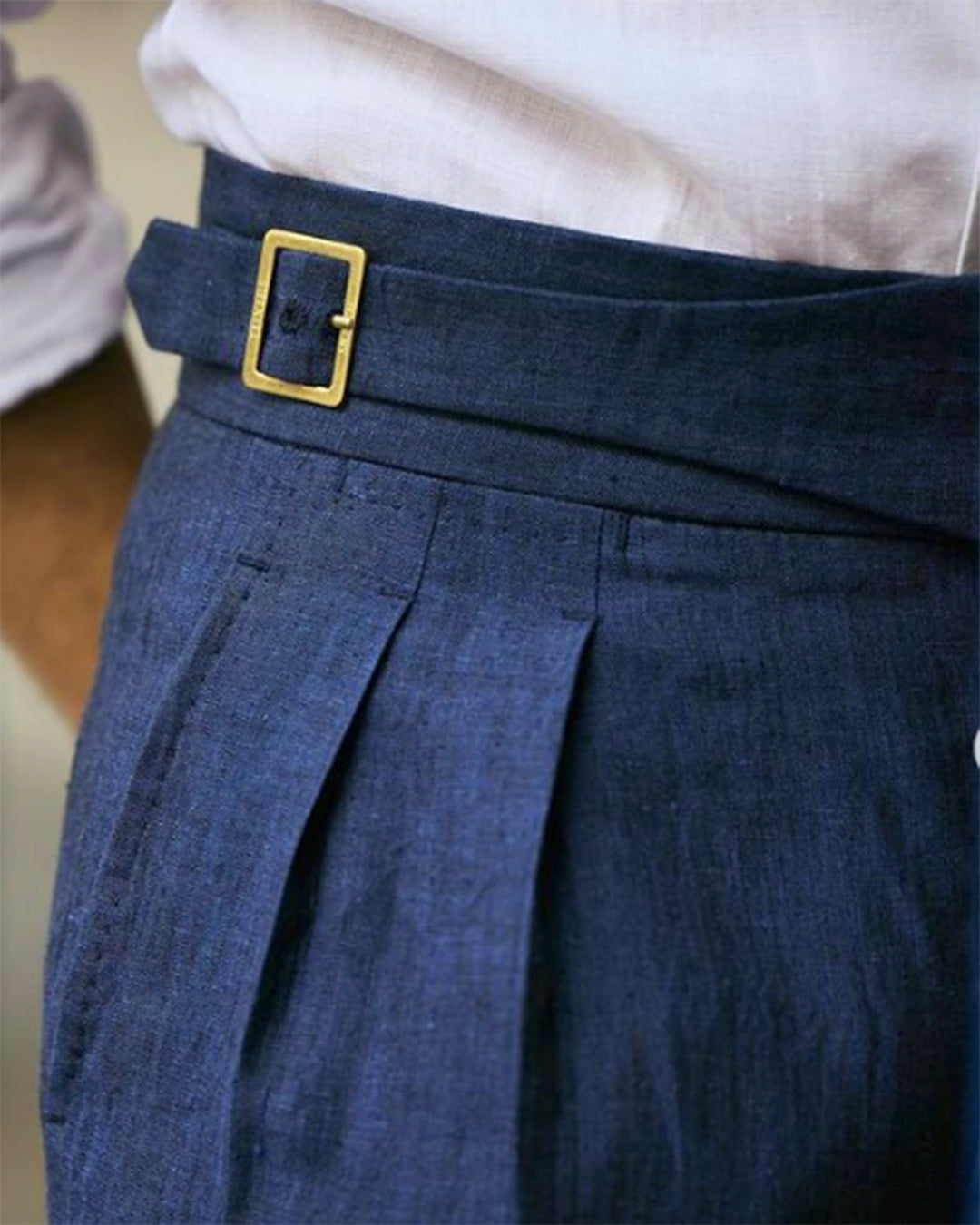 Gurkha Pants in Linen Dark Indigo