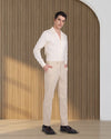 Pantalon habillé en coton kaki clair