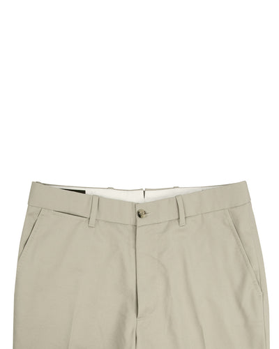 Chino en sergé doux gris kaki pierre
