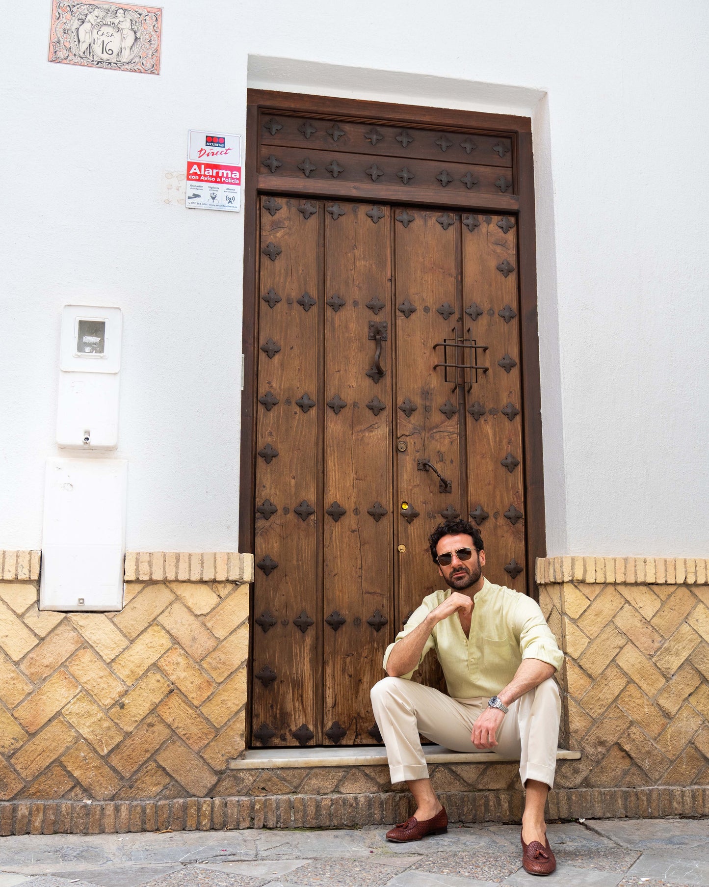 Light Olive Green Slub Linen Summer Shirt