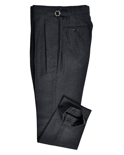 Pantalon habillé en flanelle de laine grise Dugdale