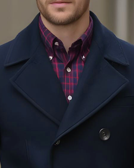 Dugdale Wool Peacoat - Marineblau